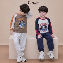 Set bộ dài tay áo thun raplang phối màu Space Dog kèm quần dài cho bé trai size 9 tới 25kg BERNIE T0526B19
