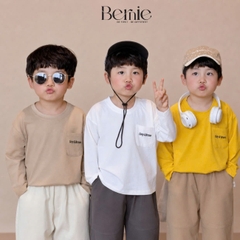 Áo thun trơn tay dài thêu Cozy Brave nhiều màu unisex cho bé trai bé gái đi học đi chơi 9kg đến 27kg BERNIE T0526A05D
