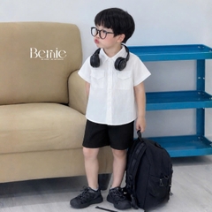 Set bộ sơ mi Vigorous áo sơ mi tay ngắn kèm quần short cho bé trai từ 9 đến 28kg BERNIE H0726Q25