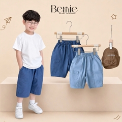 Quần ngố quần lửng chất bò giấy mềm phối túi cho bé trai size từ 1 đến 6 tuổi BERNIE KIDS H0526Q02