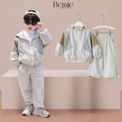 Set bộ gió thể thao phối màu năng động kèm quần dài cho bé trai size 9kg tới 25kg BERNIE KIDS T1025B16