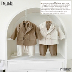 Set bộ vest cho bé trai áo vest lịch lãm dài tay Sliver kèm quần và cà vạt size 9kg tới 25kg BERNIE T1125B57