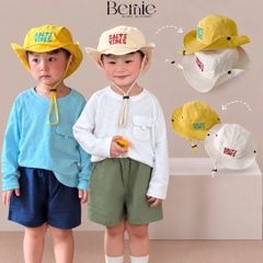 Mũ tai bèo có dây rút và nút bấm unisex cho bé trai bé gái đi chơi đi biển chụp hình xinh yêu 1 đến 4 tuổi BERNIE HL349