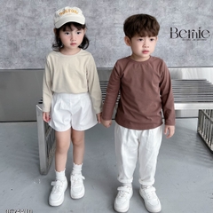 Áo thun tay dài basic nhiều màu unisex cho bé trai bé gái đi học đi chơi 1đến 7 tuổi BERNIE 0624A10
