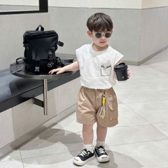 Quần short quần kaki đùi phối túi hộp 1 bên cho bé trai đi chơi đi học size 9 tới 28kg BERNIE P1124Q51