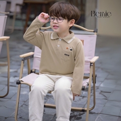 Set bộ polo dài tay chất polo cá sấu họa tiết thêu Gấu Boy kèm quần kaki dài cho bé trai size 1 đến 7 tuổi BERNIE T0425B45