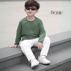 Áo thun áo phông trơn tay dài nhiều màu unisex cho bé trai bé gái đi học đi chơi 9kg đến 27kg BERNIE T0725A51