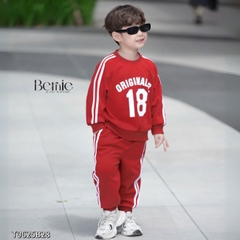 Set bộ dài thể thao unisex họa tiết hình in Double kèm quần dài cho bé trai bé gái size 9 tới 28kg BERNIE T0625B35