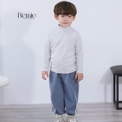 Áo giữ nhiệt cổ cao 3 phân dài tay basic màu trơn cho bé trai bé gái chất thun cotton 9 đến 28kg BERNIE T0725A45