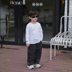 Áo thun cho bé trai tay dài phối túi ngực họa tiết khủng long size 9 tới 28kg BERNIE T0725A56