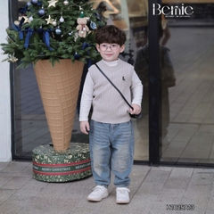 Áo gile len dệt unisex bé trai bé gái phối hình thêu Tuần lộc phong cách hàn quốc 1 đến 7 tuổi BERNIE H1025A13