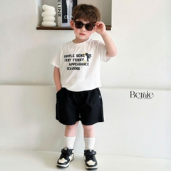 Quần sooc đùi linen kaki mềm bé trai bé gái unisex màu trắng nâu be BERNIE phong cách hàn quốc 7kg đến 30kg