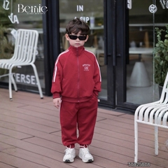 Set bộ thể thao khóa kéo cổ đứng kèm quần bo chun Athletic cho bé trai bé gái size 1 đến 7 tuổi BERNIE T0825B08