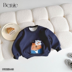 Áo thun áo nỉ lót lông tay dài họa tiết nghộ nghĩnh nhiều màu cho bé trai bé gái size 11 tới 28kg BERNIE H1025A49