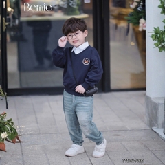 Áo thun Sweater dài tay Gấu họa tiết thêu gấu cho bé trai bé gái 1 đến 7 tuổi BERNIE T1125A48Đ