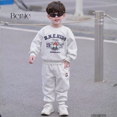 Set bộ dài cho bé trai chất nỉ 2 da áo họa tiết Little Monkey kèm quần dài cho bé trai size 9 tới 28kg BERNIE H1025B81