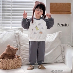 Set bộ thu đông phong cách Cool Dragon cho bé trai áo tay dài raplang kèm quần size 9 tới 26kg BERNIE H0426B21