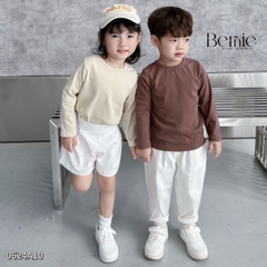 Áo thun tay dài basic nhiều màu unisex cho bé trai bé gái đi học đi chơi 1đến 7 tuổi BERNIE 0624A10
