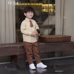 Set bộ sơ mi dài tay áo sơ mi kèm quần kaki dài phối cà vạt cho bé trai Classic Boy 9 đến 28kg BERNIE H0625B17