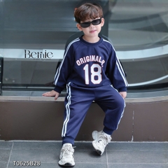 Set bộ dài thể thao unisex họa tiết hình in Double kèm quần dài cho bé trai bé gái size 9 tới 28kg BERNIE T0625B35