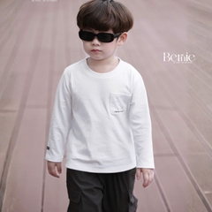 Áo thun cho bé trai tay dài phối túi ngực họa tiết khủng long size 9 tới 28kg BERNIE T0725A56