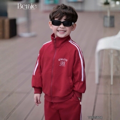 Set bộ thể thao khóa kéo cổ đứng kèm quần bo chun Athletic cho bé trai bé gái size 1 đến 7 tuổi BERNIE T0825B08
