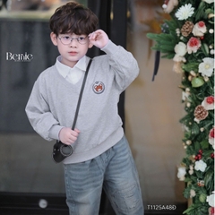 Áo thun Sweater dài tay Gấu họa tiết thêu gấu cho bé trai bé gái 1 đến 7 tuổi BERNIE T1125A48Đ