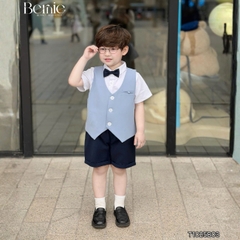  Set vest gi lê tay ngắn 4 chi tiết phối màu Classic Boy cho bé trai phong cách Hàn quốc size 8 tới 25kg BERNIE T1025B03