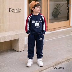 Set bộ dài tay áo thun raplang phối màu họa tiết Bernieboys kèm quần dài cho bé trai size 9 tới 26kg BERNIE V0426B35