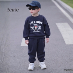 Set bộ dài cho bé trai chất nỉ 2 da áo họa tiết Little Monkey kèm quần dài cho bé trai size 9 tới 28kg BERNIE H1025B81