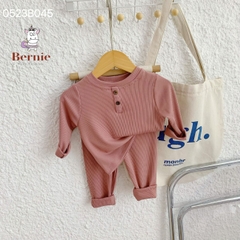 Đồ dài tay cho bé trai bé gái thun tăm trơn màu basic hàn quốc 1 đến 7 tuổi BERNIE