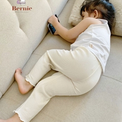 Quần legging dài màu trơn cho bé gái thun tăm mềm mại co giãn1 đến 7 tuổi BERNIE