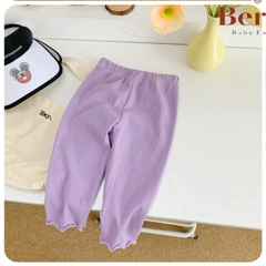Quần legging dài màu trơn cho bé gái thun tăm mềm mại co giãn1 đến 7 tuổi BERNIE
