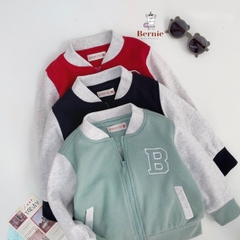 Áo khoác áo hoodie bomber unisex bé trai bé gái nỉ bông mềm mại BERNIE cho bé 9 đến 25kg