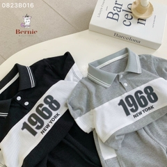 Đồ bộ ngắn tay cho bé trai áo thun polo cổ đức 1968 và quần short 1 đến 7 tuổi BERNIE Kids 0823B016