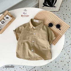 Áo sơ mi túi ngực viền nổi nhiều màu cho bé trai size 1 tuổi tới 7 tuổi Bernie 1223A013