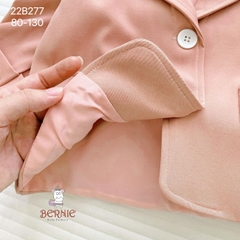 Set bộ vest blazer dài tay phong cách vintage bé gái màu hồng và xanh 1 đến 7 tuổi BERNIE 22B277