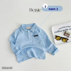 Áo thun polo tay dài phối túi cho bé trai mặc đi học đi chơi phong cách hàn quốc 1tới 7 tuổi BERNIE 0524A36
