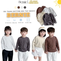 Áo thun tay dài basic nhiều màu unisex cho bé trai bé gái đi học đi chơi 1đến 7 tuổi BERNIE 0624A10