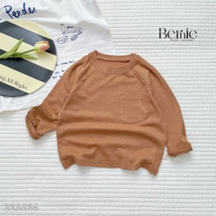 Áo phông trơn dài tay unisex cho bé trai gái BERNIE cotton xược mềm mại nhiều màu 8 đến 25kg 22A234