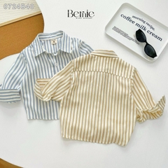 Set gilê kẻ 3 chi tiết áo sơ mi dài tay áo gi lê quần kaki cho né trai 1 đến 7 tuổi BERNIE 0724B40