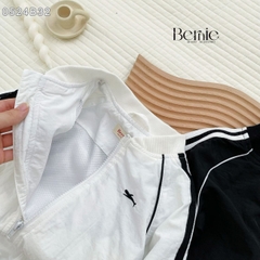 Set bộ gió dài tay thể thao 2 lớp màu trắng màu đen sơ mi unisex cho bé trai bé gái 1 đến 7 tuổi BERNIE 0524B32