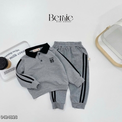 Set bộ thun dài tay raplang cotton da cá họa tiết in chữ thể thao cho bé trai 1 đến 7 tuổi BERNIE 0424B27
