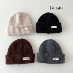 Mũ len tag chữ giữ ấm cho bé trai bé gái unisex phong cách hàn quốc 1 đến 5 tuổi BERNIE kids