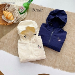 Áo khoác gió có mũ họa tiết nhiều màu unisex cho bé trai bé gái size 1 đến 7 tuổi BERNIE 24A017