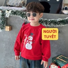 Áo noel màu đỏ áo phông dài tay giáng sinh cho bé trai bé gái 1 đến 7 tuổi BERNIE 0824A13