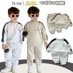 Set bộ quần áo thun dài tay thu đông cho bé trai chất liệu nỉ bông 1 đến 7 tuổi BERNIE H0924B43