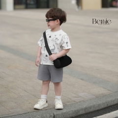 Set bộ thun cotton họa tiết khủng long phong cách hàn quốc cho bé trai 1 đến 7 tuổi BERNIE H1024B39