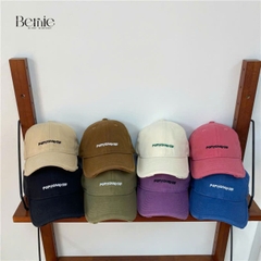 Mũ lưỡi trai kaki xước unisex cho bé trai bé gái thêu chữ phong cách Hàn quốc BERNIE 49-52cm cm bé 2 đến 6 tuổi 