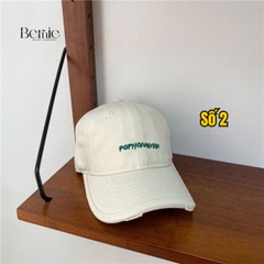 Mũ lưỡi trai kaki xước unisex cho bé trai bé gái thêu chữ phong cách Hàn quốc BERNIE 49-52cm cm bé 2 đến 6 tuổi 